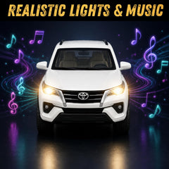 Toyota Fortuner Die Cast Metal Toy Car 1:32 Scale | Pull Back with Lights & Sound
