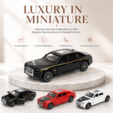 Rolls Royce Phantom Diecast Model Car – 1:32 Scale Metal Alloy Toy Car with Pull-Back Action, Light & Sound