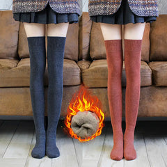 Pack of 3 - Warm and Over-the-Knee, Woolen Thigh High Socks – Knitted, Non-Slip, Stylish Comfort