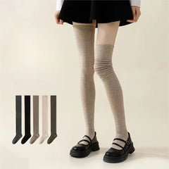 Pack of 3 - Warm and Over-the-Knee, Woolen Thigh High Socks – Knitted, Non-Slip, Stylish Comfort