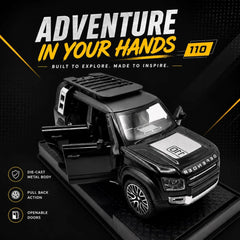 Defender 110 Die Cast Metal Toy Car 1:32 Scale | Pull Back with Lights & Sound