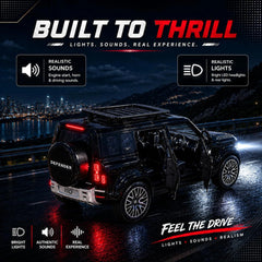 Defender 110 Die Cast Metal Toy Car 1:32 Scale | Pull Back with Lights & Sound