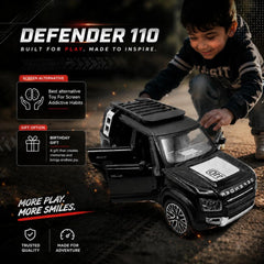 Defender 110 Die Cast Metal Toy Car 1:32 Scale | Pull Back with Lights & Sound
