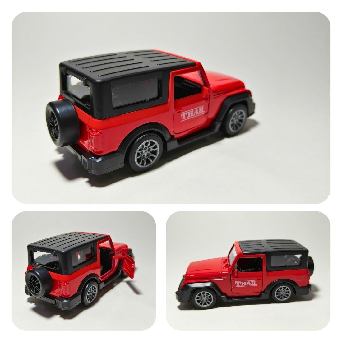 Mahindra Thar Die Cast Metal Toy Car 1:32 Scale | Pull Back with Lights & Sound