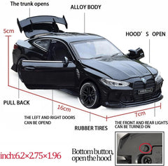 BMW M4 Die Cast Metal Toy Car 1:32 Scale | Pull Back with Lights & Sound