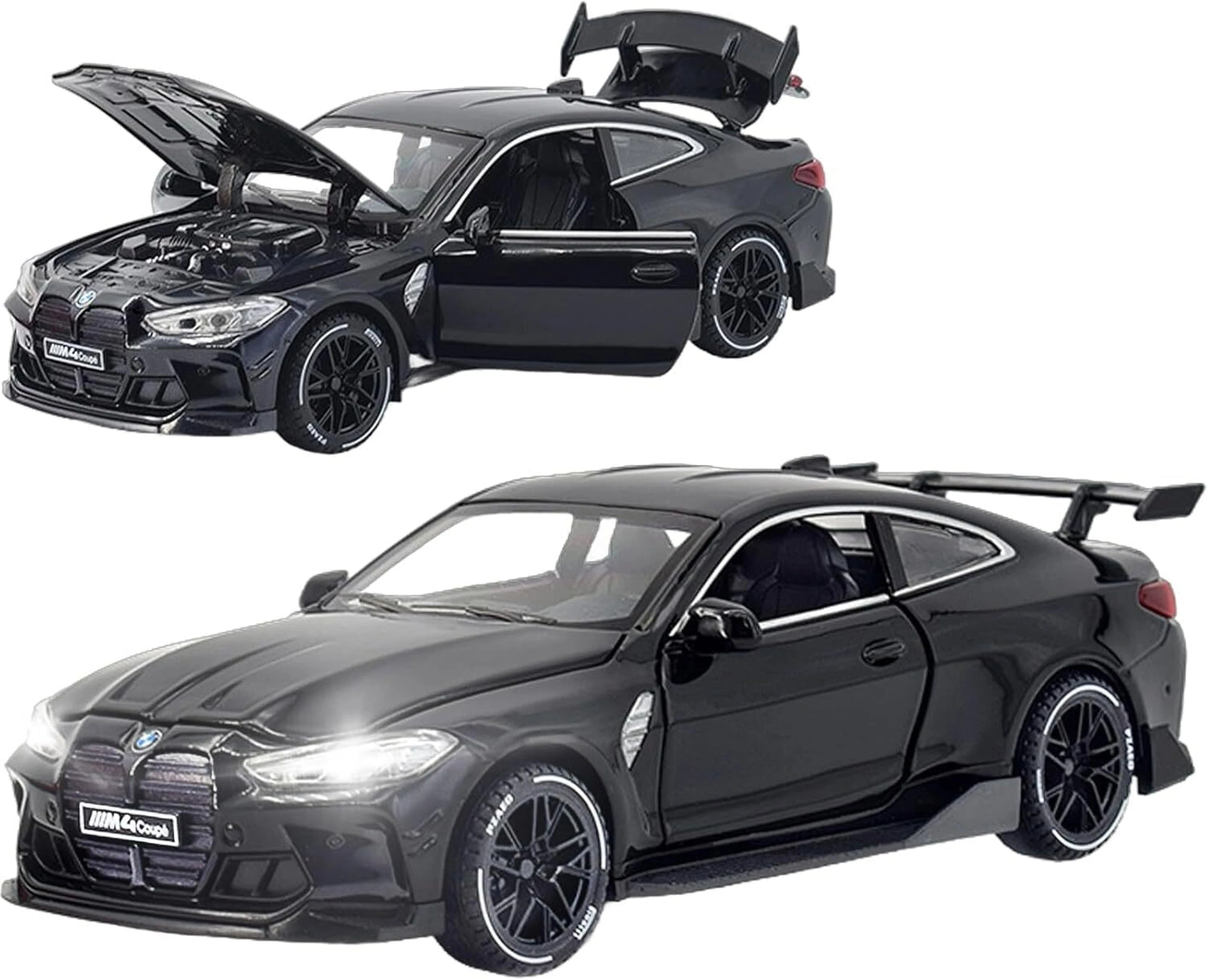 BMW M4 Die Cast Metal Toy Car 1:32 Scale | Pull Back with Lights & Sound