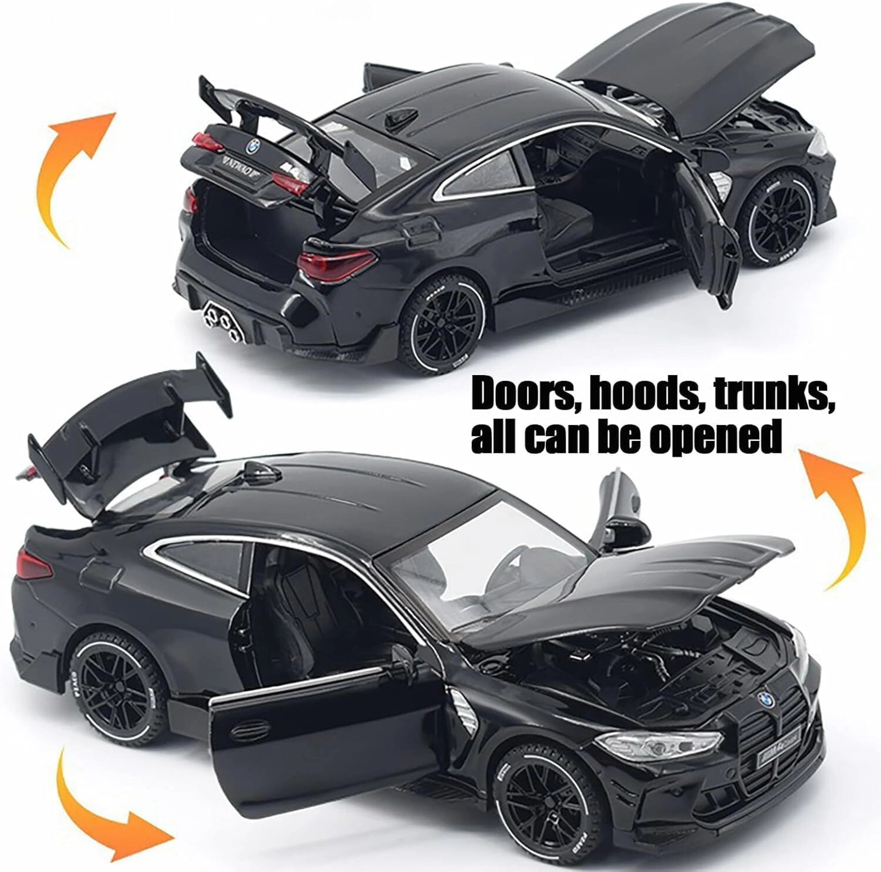BMW M4 Die Cast Metal Toy Car 1:32 Scale | Pull Back with Lights & Sound