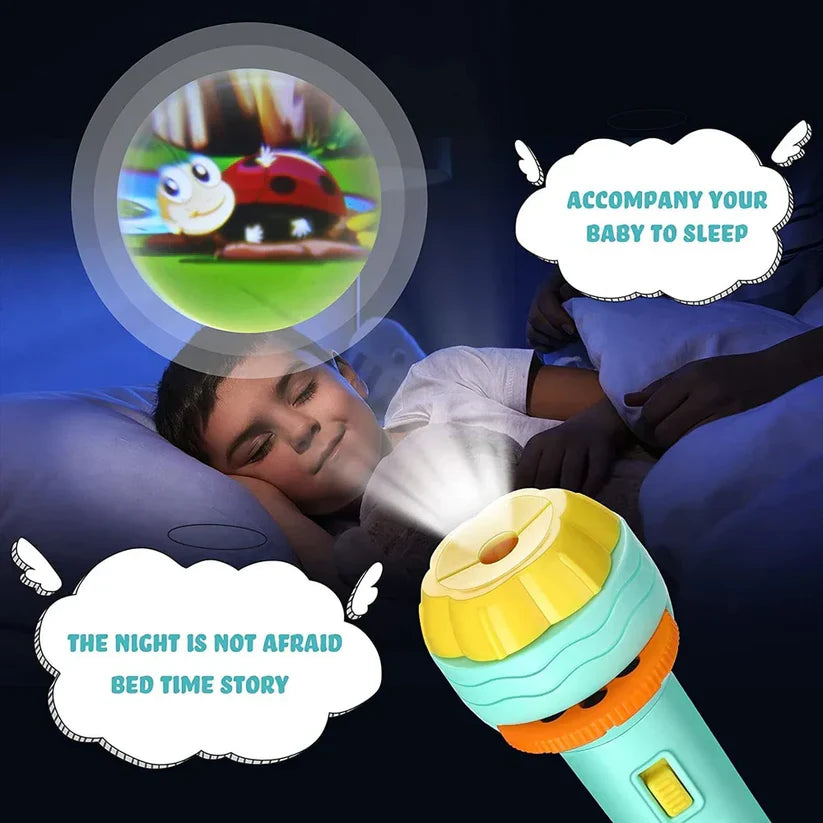 Mini Projector Torch - Flashlight with Slides (Educational Toy)