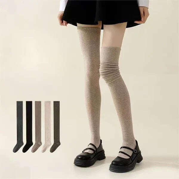 Pack of 3 - Warm and Over-the-Knee, Woolen Thigh High Socks – Knitted, Non-Slip, Stylish Comfort