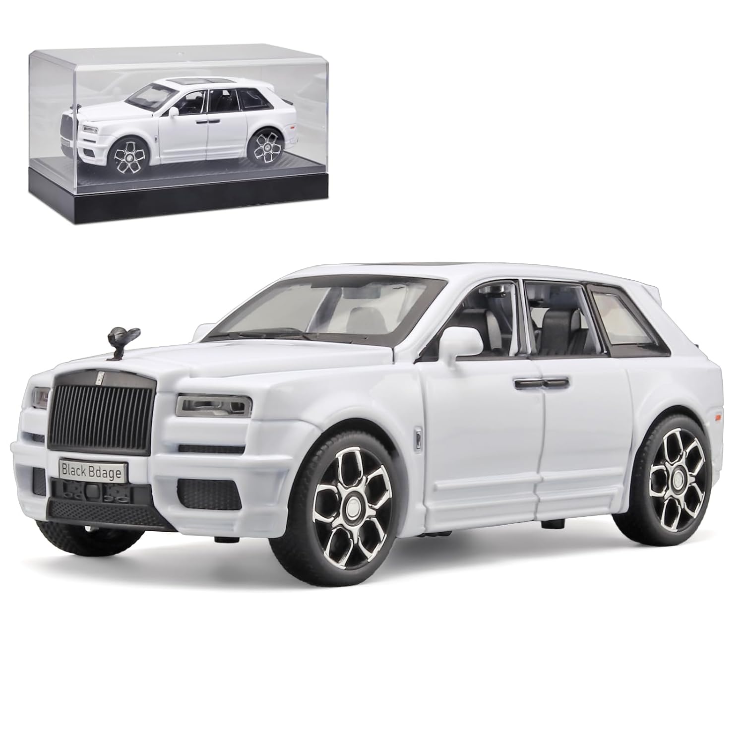 Rolls-Royce Cullinan Die Cast Metal Toy Car 1:32 Scale | Pull Back with Lights & Sound
