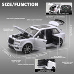 Rolls-Royce Cullinan Die Cast Metal Toy Car 1:32 Scale | Pull Back with Lights & Sound