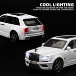 Rolls-Royce Cullinan Die Cast Metal Toy Car 1:32 Scale | Pull Back with Lights & Sound