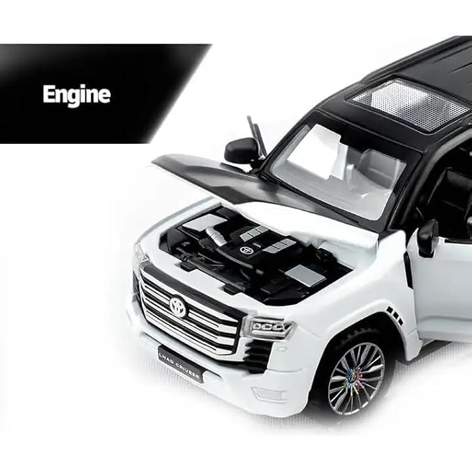 Toyota Land Cruiser LC300 Die Cast Metal Toy Car 1:32 Scale | Pull Back with Lights & Sound